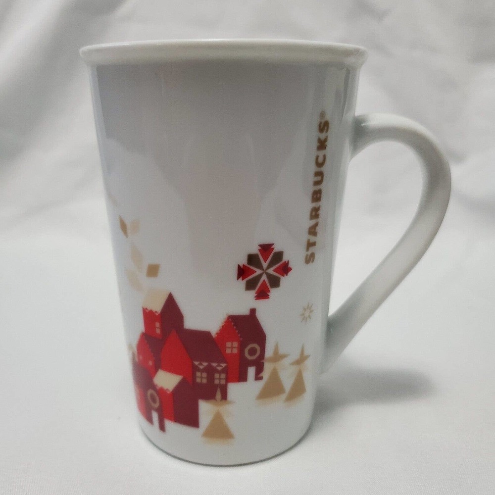 2013 Starbucks Winter Christmas Village Ceramic Mug 12oz Coffee Cup